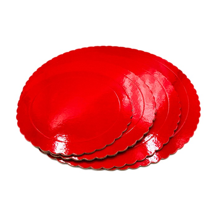 Semelle fine à gâteau PastKolor rouge ronde Ø25 cm - Labo & Gato