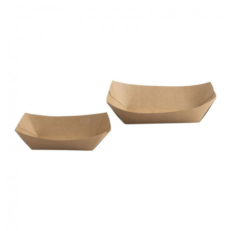 Rectangular brown kraft cardboard tray 160 x 120 x 30 mm 30 cL (1000 ...