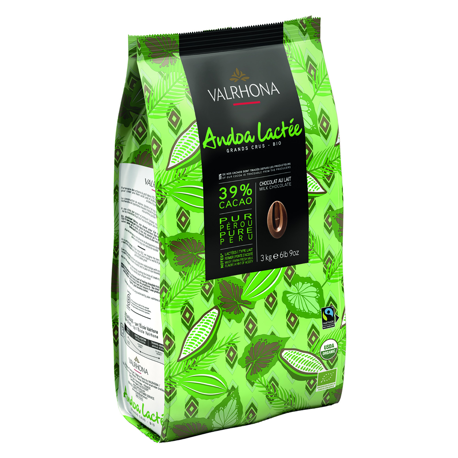 Valrhona - Andoa Lactée 39% chocolat au lait de couverture bio pur
