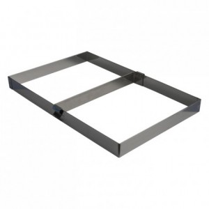 Heavy cake frame + divider stainless steel H45 565x365 mm