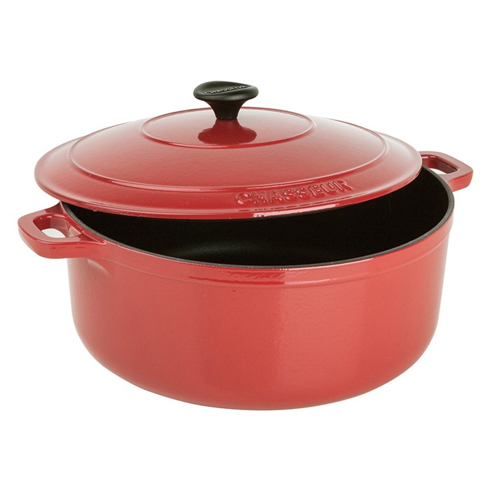 Round casserole dish with lid cast iron red Le Chasseur 200 mm