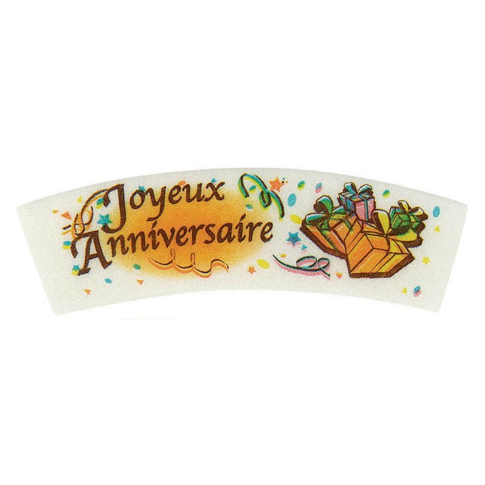 Matfer Joyeux Anniversaire Aromatised Vanilla Edible Decoration 24 Pcs