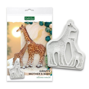 Katy Sue Giraffe Mom and Baby Silicone Mold