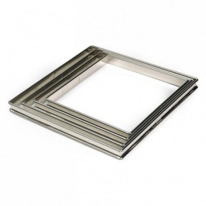 Square tart ring stainless steel H20 200x200 mm