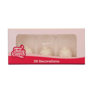 Décors en sucre FunCakes Queues de lapin 3D 3 pièces