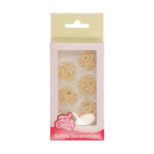 Décors en pâte d’amande FunCakes Chrysanthème blanc/rose 30 pièces