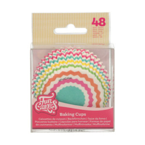 FunCakes Cupcake Baking Cups Colorful Chevron 48 pcs