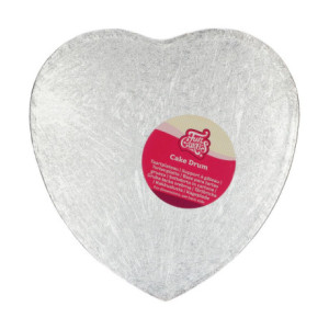 FunCakes Thick Cake Board Silver Heart 27.5 cm