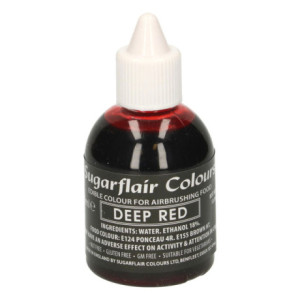 Colorant aérographe Sugarflair Rouge Foncé 60 ml