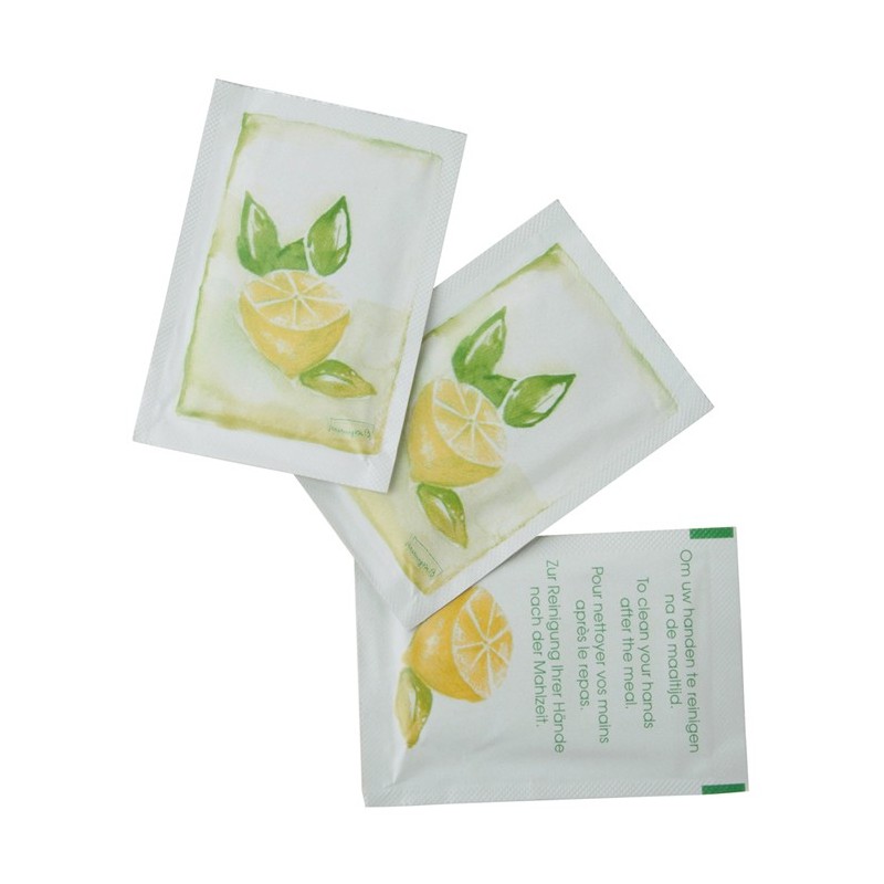 Rince-doigts en dosettes personnalisables parfum citron - 40x60mm