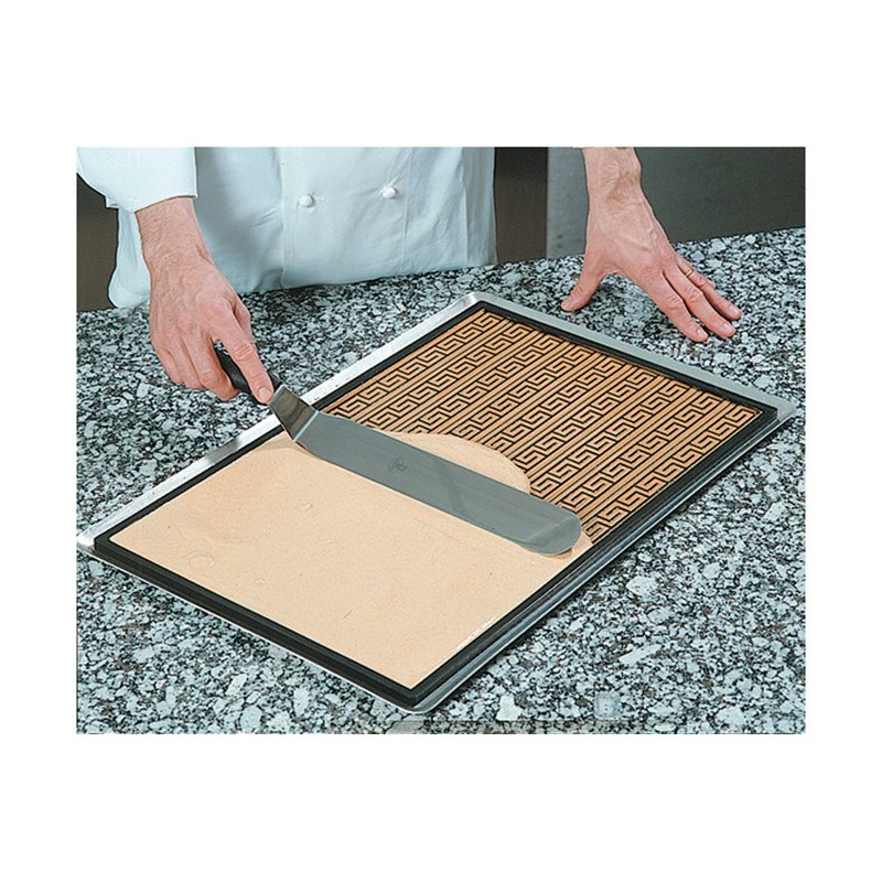 Moule à bûche en silicone avec tapis relief arabesque silikomart