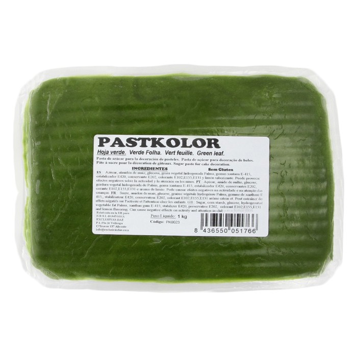 PastKolor - Pâte à sucre PastKolor vert fluo 1 kg