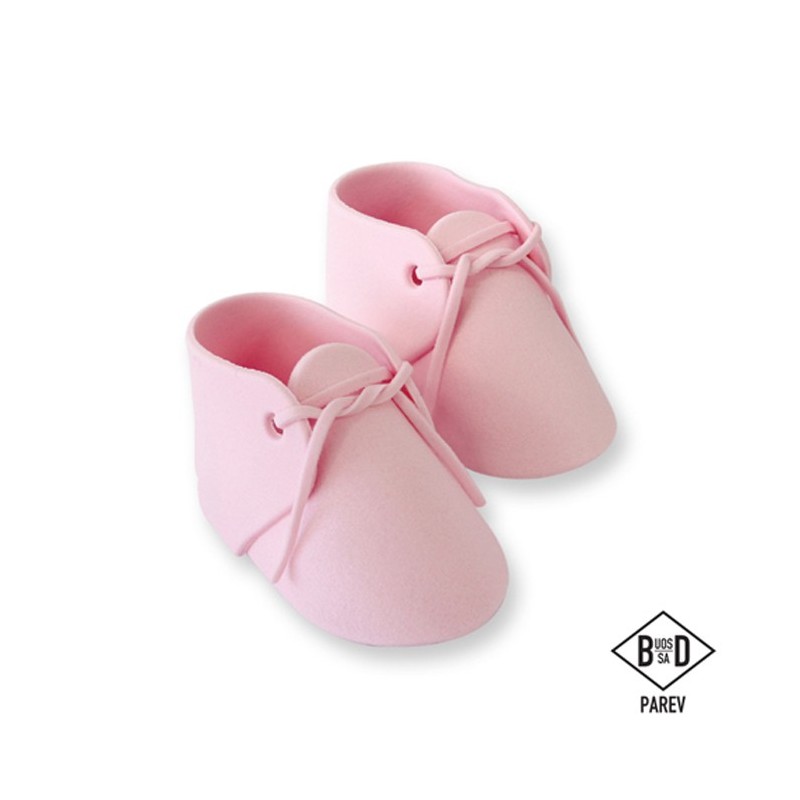 Pme Decoration En Sucre Pme Chaussures De Bebe Rose 2 Pieces